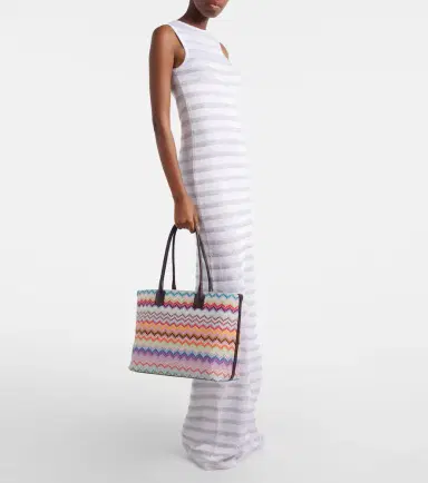 Missoni Zigzag leather-trimmed lamé tote bag | Thumbnail 5
