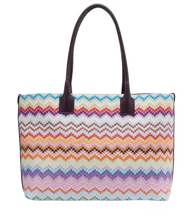 Missoni Zigzag leather-trimmed lamé tote bag | Thumbnail 1