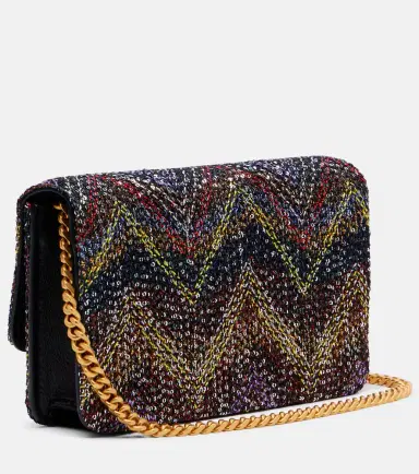 Missoni Caperdoni Small leather-trimmed sequined crossbody bag | Thumbnail 2