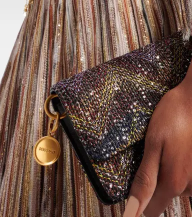 Missoni Caperdoni Small leather-trimmed sequined crossbody bag | Thumbnail 4