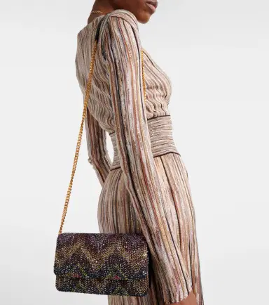 Missoni Caperdoni Small leather-trimmed sequined crossbody bag | Thumbnail 6