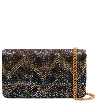 Missoni Caperdoni Small leather-trimmed sequined crossbody bag | Thumbnail 1