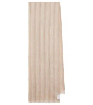 Brunello Cucinelli Striped linen-blend scarf | Thumbnail 1