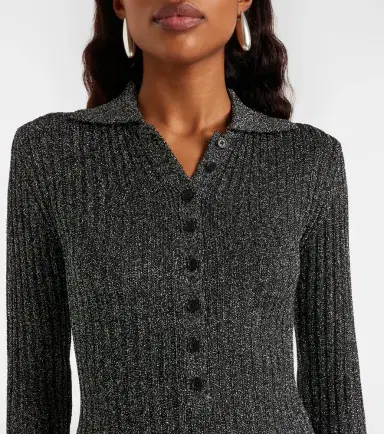 The Frankie Shop Solana knitted lamé bodysuit | Thumbnail 3