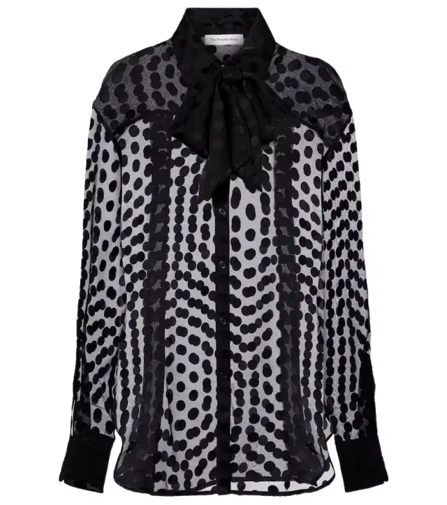 The Frankie Shop Peri polka-dot sheer shirt