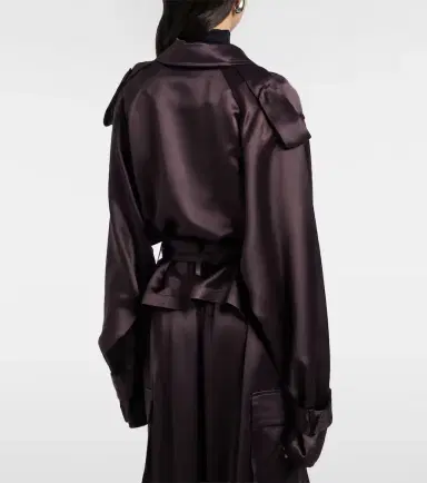 The Frankie Shop Simona cropped satin trench coat | Thumbnail 2
