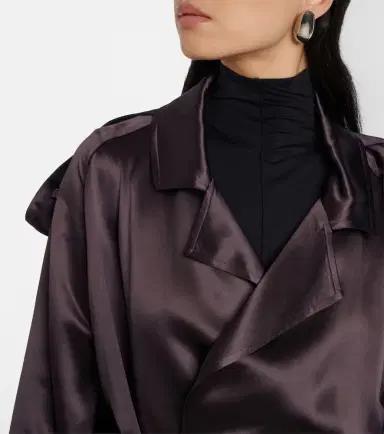 The Frankie Shop Simona cropped satin trench coat | Thumbnail 3