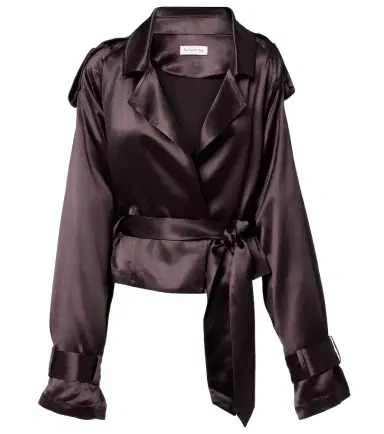 The Frankie Shop Simona cropped satin trench coat | Thumbnail 1