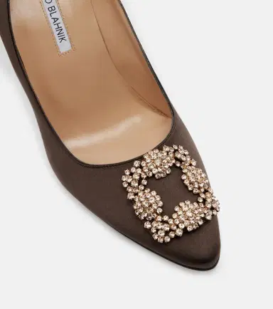 Manolo Blahnik Hangisi 90 embellished satin pumps | Thumbnail 3 Manolo Blahnik Hangisi 90 embellished satin pumps | Thumbnail 3