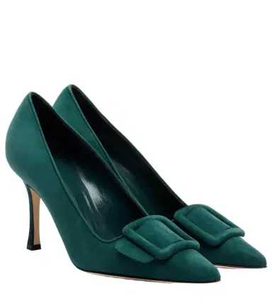 Manolo Blahnik Maysale 90 suede pumps | Thumbnail 1 Manolo Blahnik Maysale 90 suede pumps | Thumbnail 1