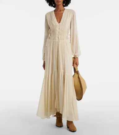 Marant Étoile Briane gathered muslin maxi dress | Thumbnail 3