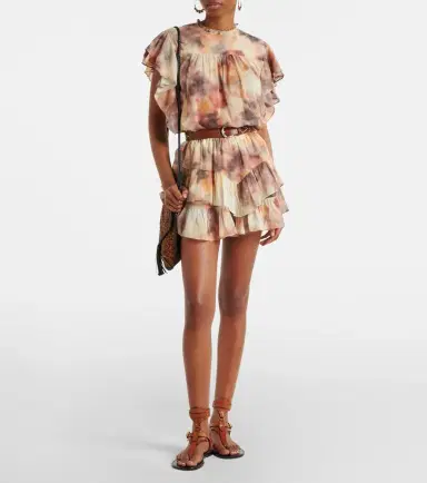 Marant Etoile Jocadia printed ruffled cotton skort | Thumbnail 2