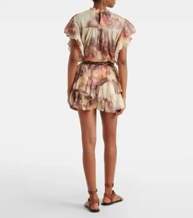 Marant Etoile Jocadia printed ruffled cotton skort | Thumbnail 3