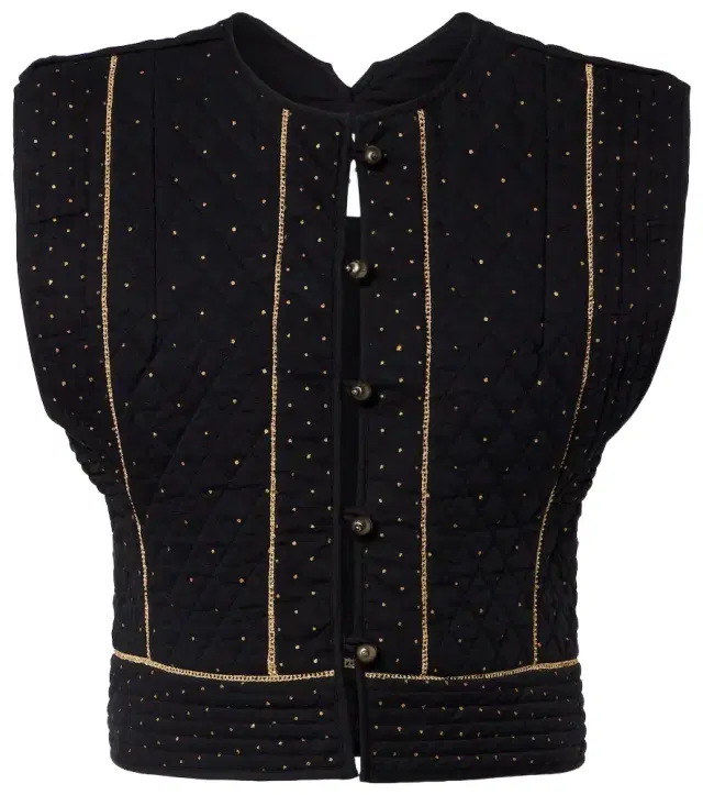 Volana embellished cropped cotton vest