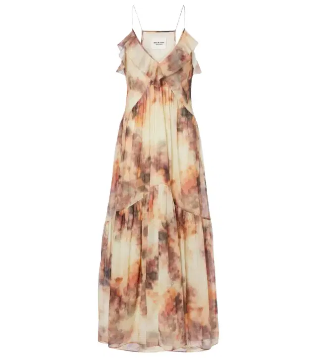 Marant Etoile Printed cotton midi dress