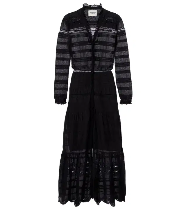 Marant Etoile Daniva lace-trimmed cotton midi dress