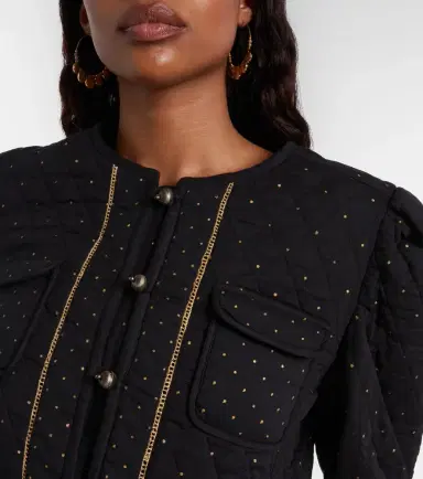 Marant Étoile Vania embellished cropped cotton jacket | Thumbnail 3 Marant Étoile Vania embellished cropped cotton jacket | Thumbnail 3