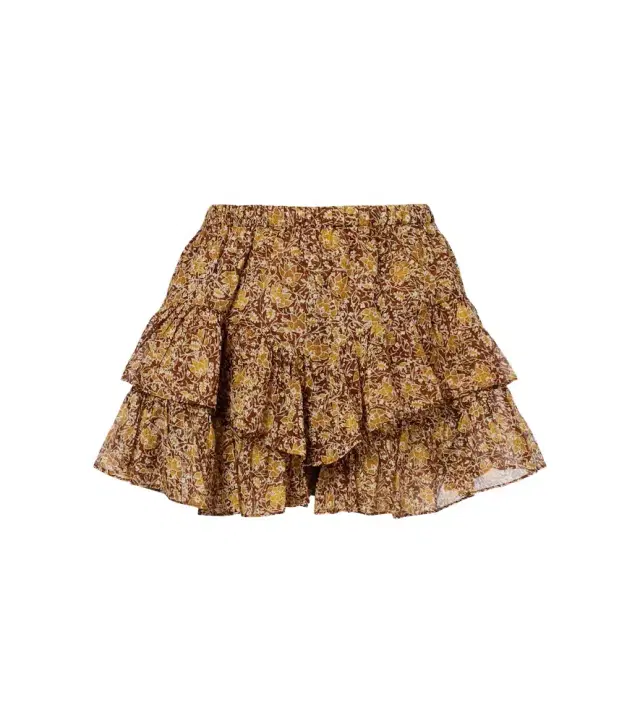 Marant Etoile Jocadia floral tiered cotton voile shorts