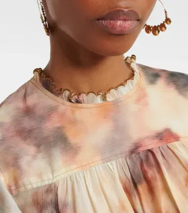 Marant Étoile Daliyane printed ruffled cotton top | Thumbnail 2
