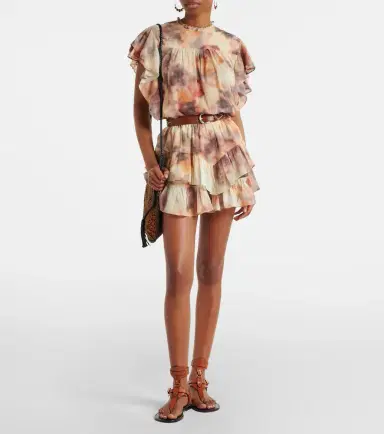Marant Étoile Daliyane printed ruffled cotton top | Thumbnail 4