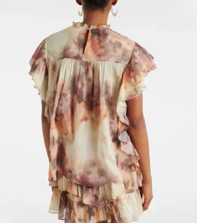 Marant Étoile Daliyane printed ruffled cotton top | Thumbnail 5