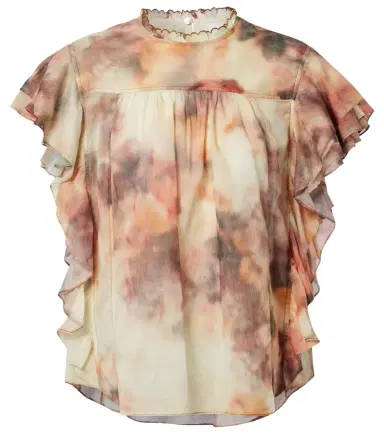 Marant Étoile Daliyane printed ruffled cotton top | Thumbnail 1