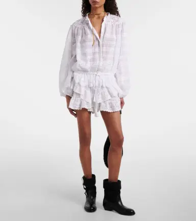 Marant Étoile Polly lace and cotton blouse | Thumbnail 4 Marant Étoile Polly lace and cotton blouse | Thumbnail 4
