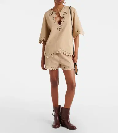 Marant Etoile Balyme embroidered cotton shorts | Thumbnail 4 Marant Etoile Balyme embroidered cotton shorts | Thumbnail 4