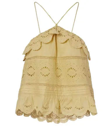 Marant Étoile Embroidered ruffled halterneck cotton top | Thumbnail 1 Marant Étoile Embroidered ruffled halterneck cotton top | Thumbnail 1