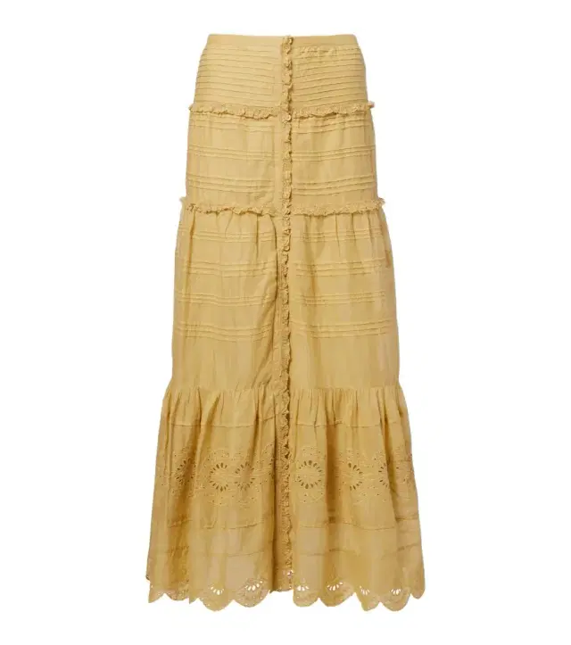 Paoline tiered cotton maxi skirt