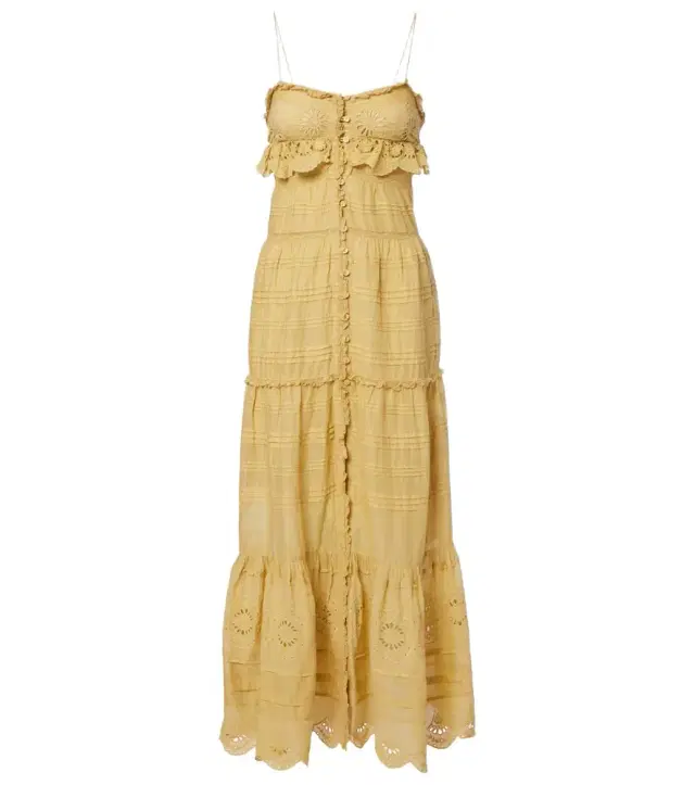 Marant Etoile Paule lace-trimmed cotton maxi dress