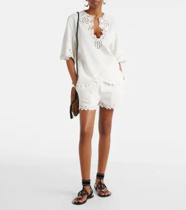 Marant Étoile Shana embroidered cotton top | Thumbnail 4