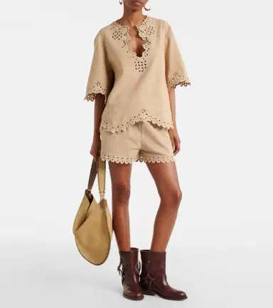 Marant Étoile Shana embroidered cotton top | Thumbnail 4