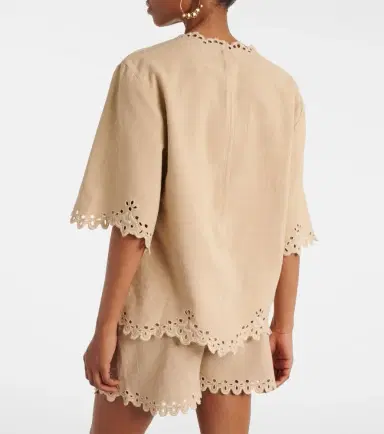 Marant Étoile Shana embroidered cotton top | Thumbnail 5