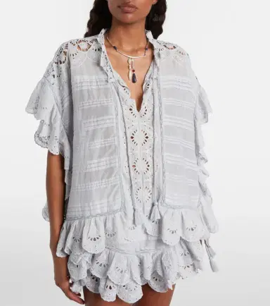 Marant Etoile Payton broderie anglaise cotton top | Thumbnail 5