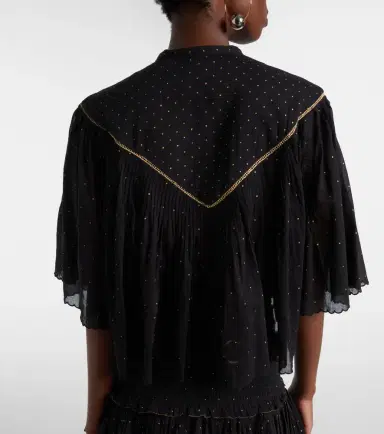 Marant Étoile Veenia embellished cropped cotton top | Thumbnail 3