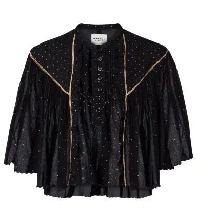 Marant Étoile Veenia embellished cropped cotton top | Thumbnail 1