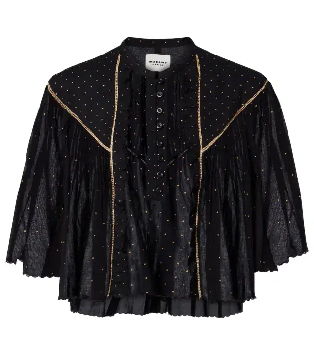 Marant Etoile Veenia embellished cropped cotton top