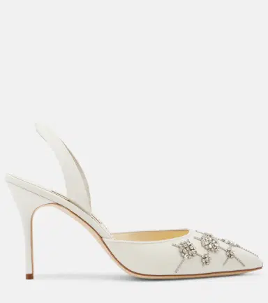 Manolo Blahnik Ralyne 90 crêpe de chine slingback pumps | Thumbnail 2