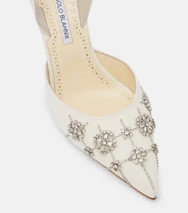 Manolo Blahnik Ralyne 90 crêpe de chine slingback pumps | Thumbnail 3