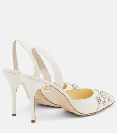 Manolo Blahnik Ralyne 90 crêpe de chine slingback pumps | Thumbnail 4