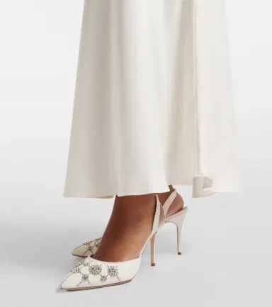 Manolo Blahnik Ralyne 90 crêpe de chine slingback pumps | Thumbnail 5