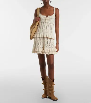 Marant Étoile Nelle cotton crochet miniskirt | Thumbnail 4