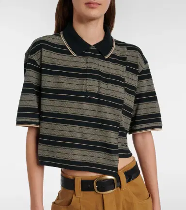 Marant Etoile Isalyne striped cotton polo shirt | Thumbnail 2