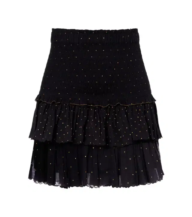 Marant Etoile Polka-dot embroidered cotton miniskirt