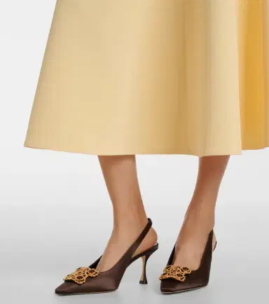 Manolo Blahnik Cupida 70 embellished satin slingback pumps | Thumbnail 5