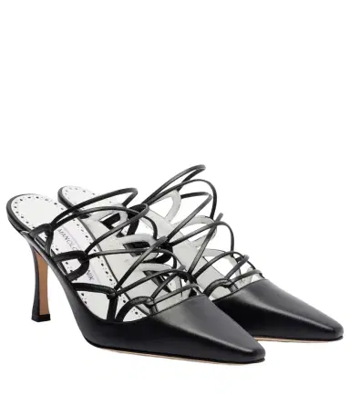 Manolo Blahnik Netas 90 leather mules | Thumbnail 1 Manolo Blahnik Netas 90 leather mules | Thumbnail 1