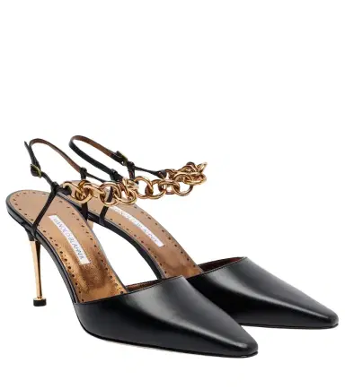 Manolo Blahnik Detana 90 leather slingback pumps | Thumbnail 1 Manolo Blahnik Detana 90 leather slingback pumps | Thumbnail 1