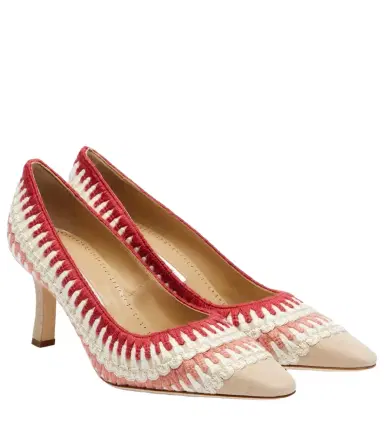 Manolo Blahnik Ombohi 70 crochet suede pumps | Thumbnail 1 Manolo Blahnik Ombohi 70 crochet suede pumps | Thumbnail 1