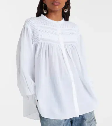Marant Étoile Elodia embroidered cotton-blend blouse | Thumbnail 3